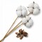 Hampton Art Cotton Short Stem - 15.13in Realistic Faux Cotton Branch with Wire-Adjustable Stems and Seed Pods for Rustic Farmhouse Home or Wedding Decor